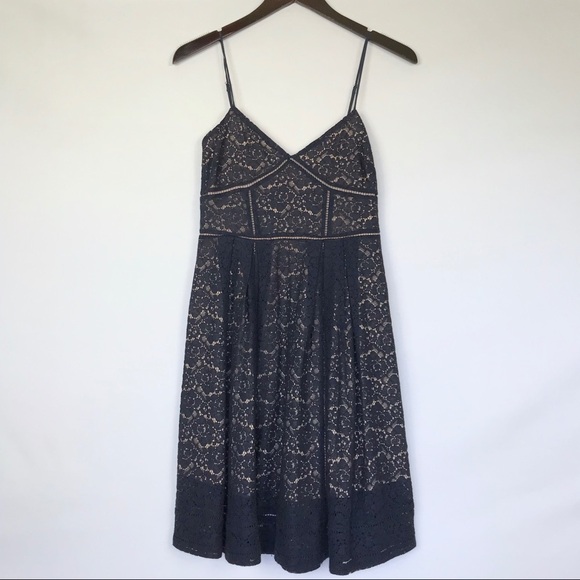 JOIE Solandra Lace Overlay Dress Navy 0 - Picture 3 of 8
